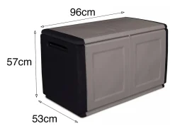 Baú Daltomar, Cofre multiuso, Baú de armazenamento, Caixa de armazenamento, 100% Made in Italy, 96x53h57 cm, Cinza claro e preto