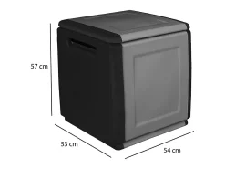 Baú Dbarbier, Baú multiuso, Baú de contentores,Caixa de armazenamento, 100% Made in Italy, 54x53h57 cm, Cinza claro e preto