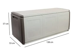 Baú Dbollett, Cofre multiuso, Baú de armazenamento, Caixa de armazenamento, 100% Made in Italy, 138x53h57 cm, Bege e Marrom