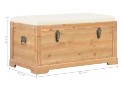 Baú de arrumação com almofadão 80x40x40 cm MDF