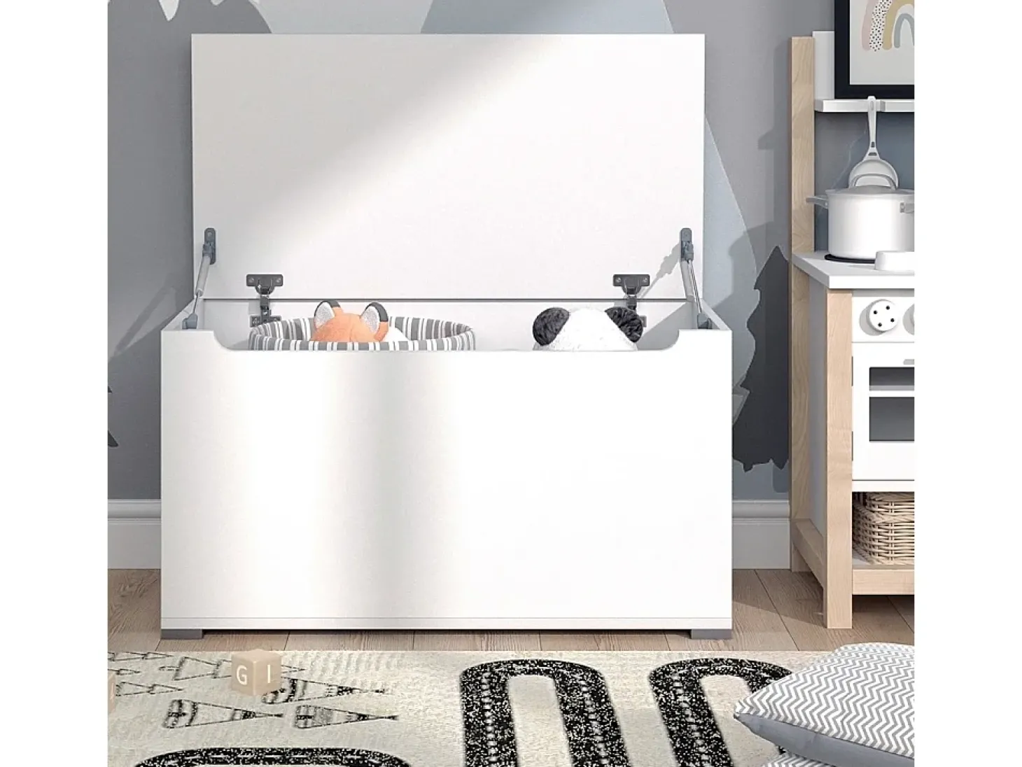 Baú de brinquedos branco 85x46.2x63.7 arno