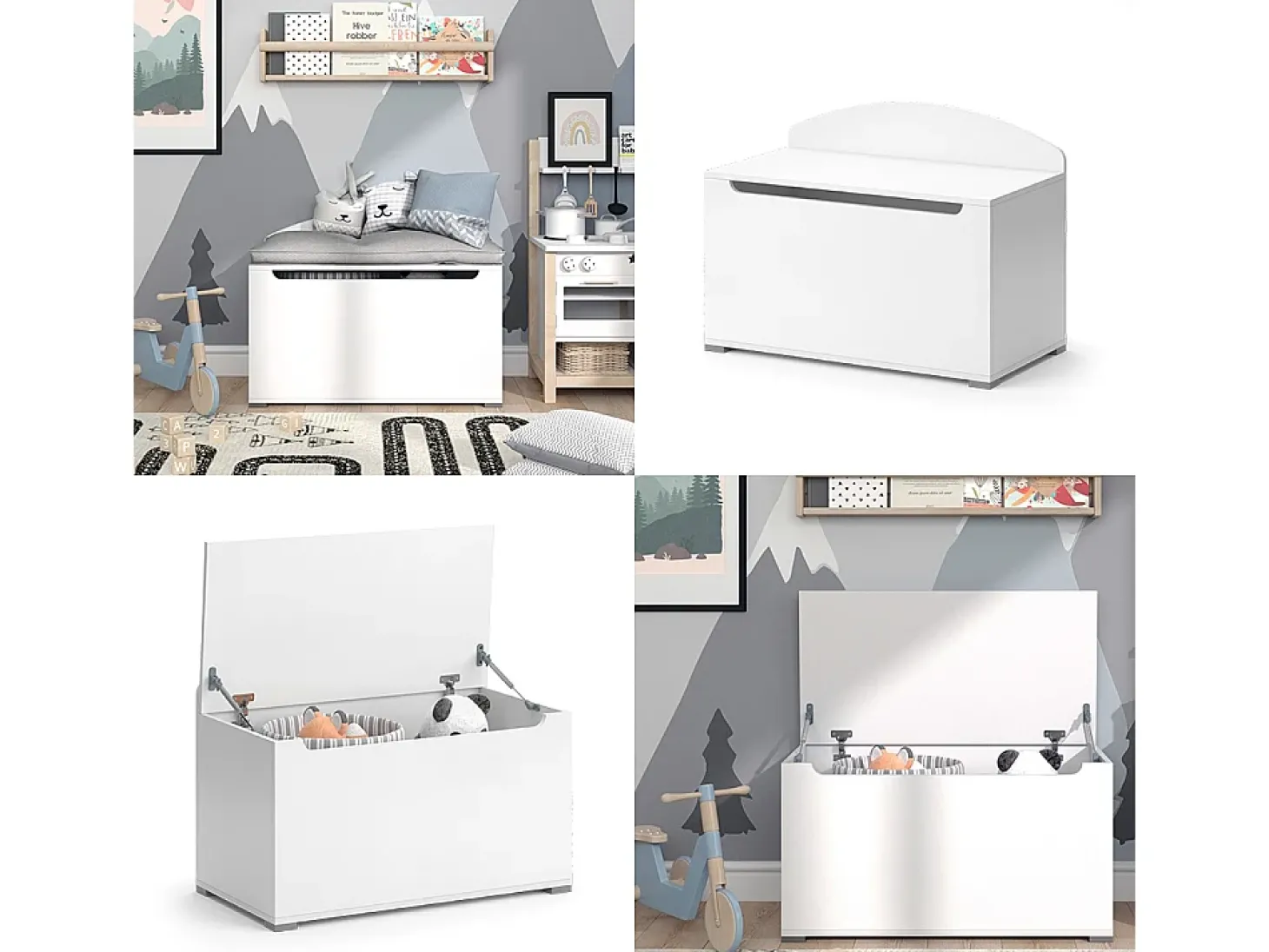 Baú de brinquedos branco 85x46.2x63.7 arno
