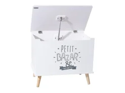 Baú Infantil Estampado com 1 Gaveta e Pés 58 cm Melamina Branca