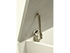 Baú Miltonia, Grande caixa de arrumação multiuso, Baú moderno, 100% Fabricado na Itália, 90x45h45 cm, Branco e Cimento