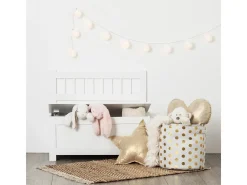 Baú organizador de brinquedos infantil branco 34x64x75 cm para quarto