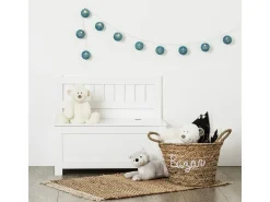 Baú organizador de brinquedos infantil branco 34x64x75 cm para quarto
