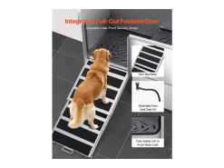 Bacia para Cão SucceBuy, Animais de Companhia Aço Inoxidável 127,5cm, Rampa Porta Esquerda