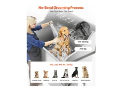 Bacia para Cão SucceBuy, Animais de Companhia Aço Inoxidável 127,5cm, Rampa Porta Esquerda