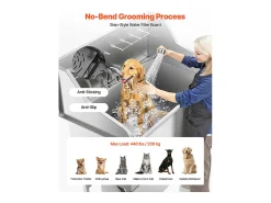Bacia para Cão SucceBuy, Animais de Companhia Aço Inoxidável 127,5cm, Rampa Porta Direita