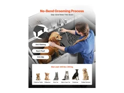 Bacia para Cão SucceBuy, Animais de Companhia Aço Inoxidável 155 cm, Rampa Porta Esquerda