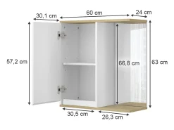 Bad Spiegelschrank branco 60x24x63 livia