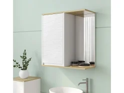 Bad Spiegelschrank branco 60x24x63 livia