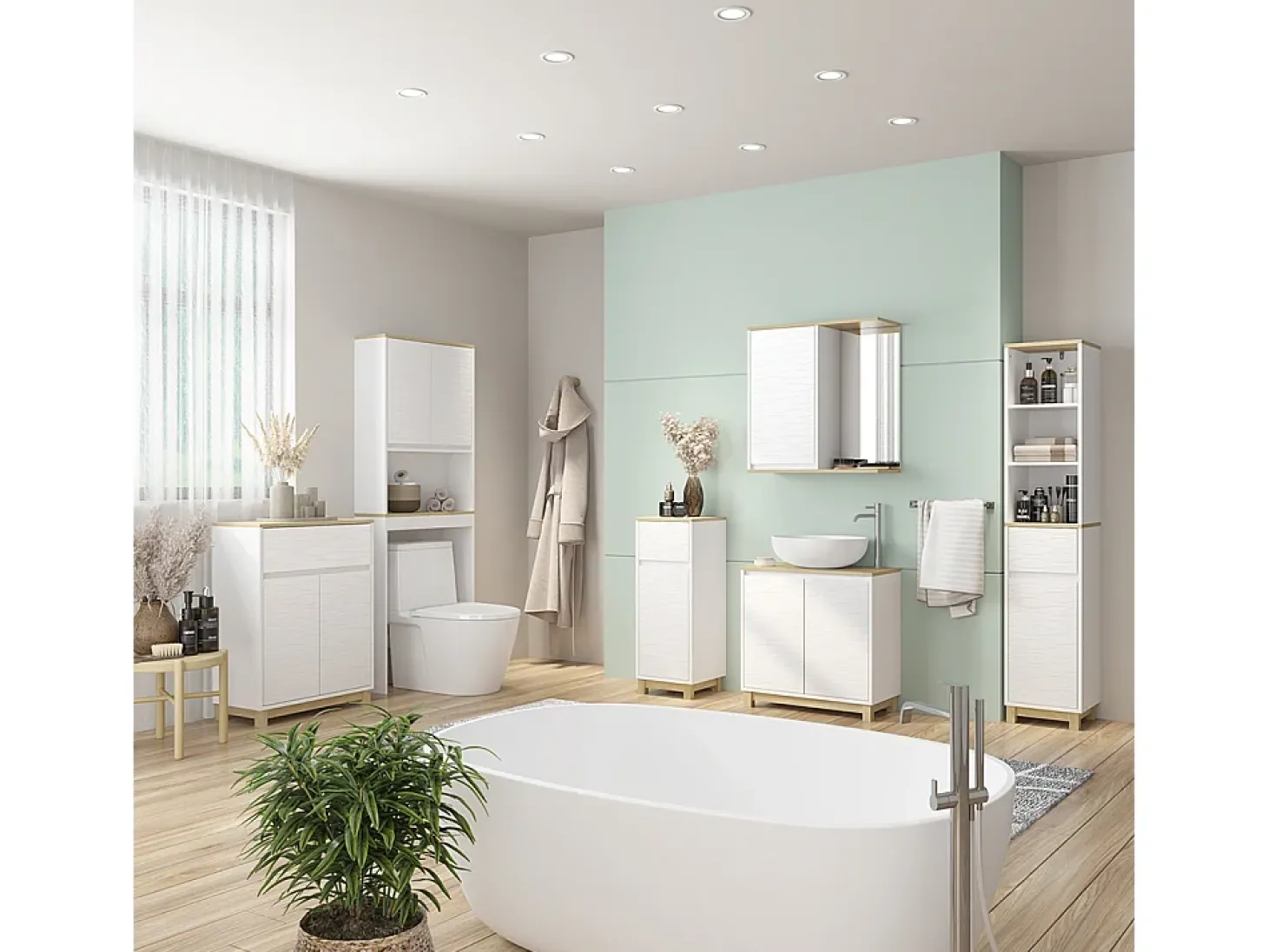 Bad Spiegelschrank branco 60x24x63 livia