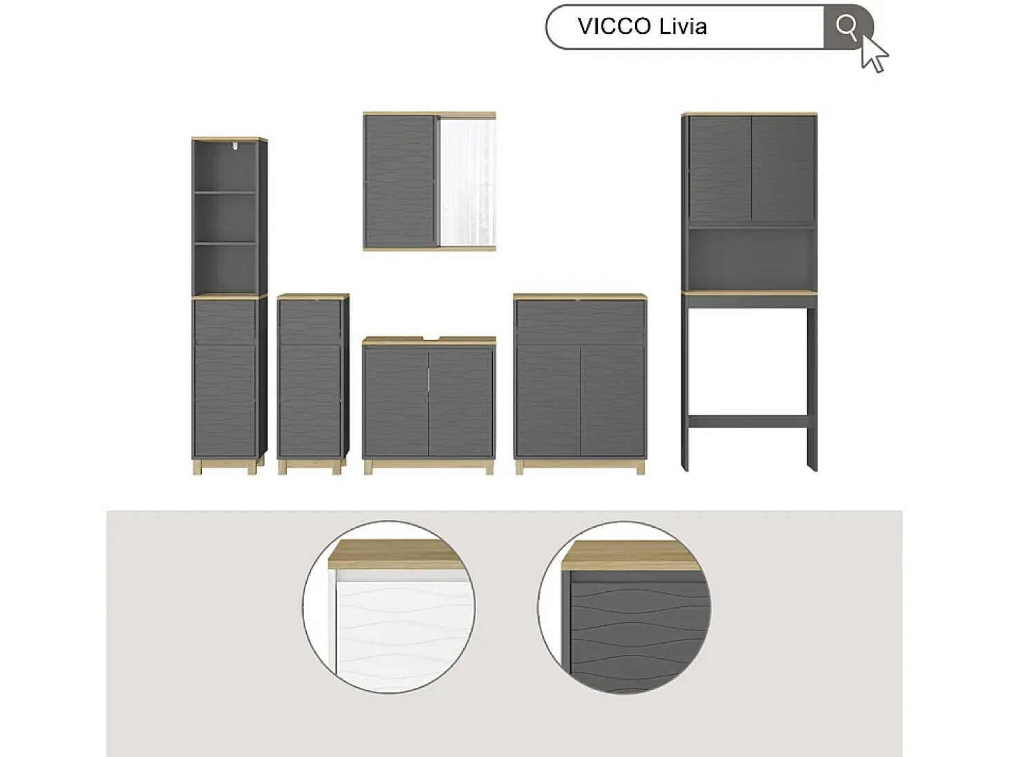 Bad Spiegelschrank branco 60x24x63 livia
