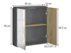 Badezimmerspiegelschrank antracite/carvalho 60x12x60 arla