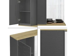 Badezimmerspiegelschrank antracite 60x24x63 livia