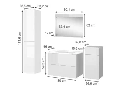 Badmöbel-Set branco 80x46x59.3 izan