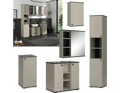 Badmöbel-Set cinzento-bege 60x37x59 joli