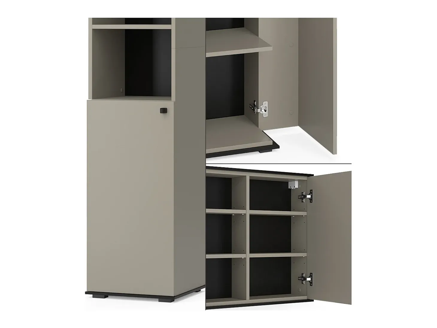 Badmöbel-Set cinzento-bege 60x37x59 joli