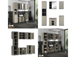 Badmöbel-Set cinzento-bege 60x37x59 joli
