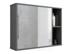 Badspiegelschrank antracite/carvalho da montanha 80x20x60 leano