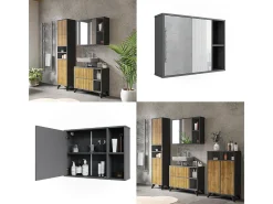 Badspiegelschrank antracite/carvalho da montanha 80x20x60 leano