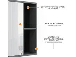 Badspiegelschrank antracite/carvalho da montanha 80x20x60 leano