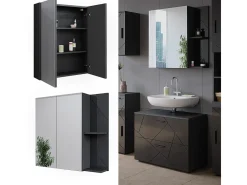 Badspiegelschrank antracite alto brilho/antracite 80x17.2x75 irma
