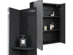 Badspiegelschrank antracite alto brilho/antracite 80x17.2x75 irma