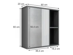 Badspiegelschrank antracite/carvalho da montanha 60x20x60 leano