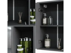 Badspiegelschrank antracite/carvalho da montanha 60x20x60 leano
