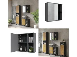 Badspiegelschrank antracite/carvalho da montanha 60x20x60 leano