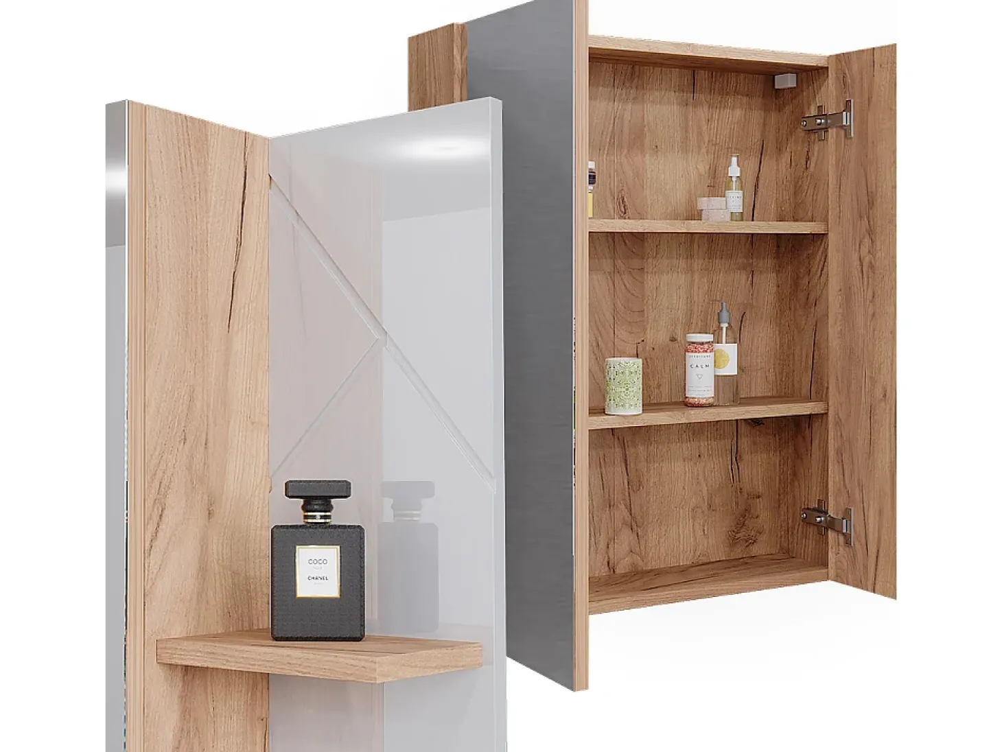 Badspiegelschrank branco alto brilho 80x17.2x75 irma