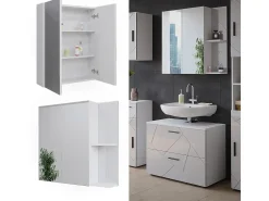 Badspiegelschrank branco/branco brilhante 80x17.2x75 irma