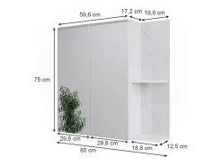 Badspiegelschrank branco/branco brilhante 80x17.2x75 irma