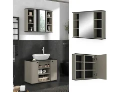 Badspiegelschrank cinzento-bege 80x17.4x60 joli