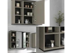 Badspiegelschrank cinzento-bege 80x17.4x60 joli
