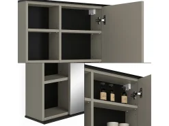 Badspiegelschrank cinzento-bege 80x17.4x60 joli