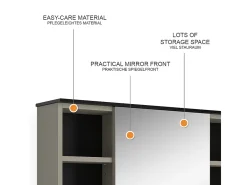 Badspiegelschrank cinzento-bege 80x17.4x60 joli