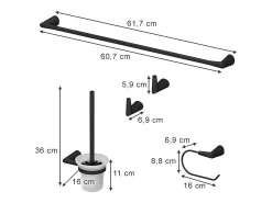 Badzubehör-Set preto 16x6.9x8.8 tauri