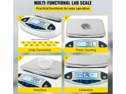 Balança Analítica de Laboratório SucceBuy, Balança de Precisão Numérica 5000 g x 0,01 g, Peso de Joias Amostras