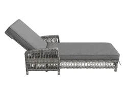 Balanço Ajustável em 4 Posições para Terraço em Rattan Resistente às Intempéries e à Ferrugem, 2 lugares, Cinza