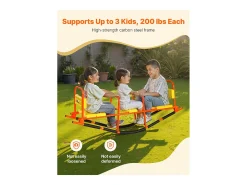Balanço de Balancim SucceBuy, Capacidade de Carga 90,7 kg, com Pegas, Assentos Largos com Encosto, para Relvado, Jardim, para 2 Crianças com 3 Anos ou Mais