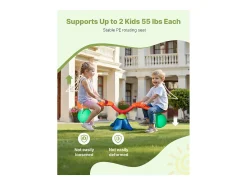 Balanço de Balancim SucceBuy, Capacidade de Carga de 24,9 kg por Assento, Equipamento de Jogo Exterior Saltitante, para 2 Crianças com 3 Anos ou Mais