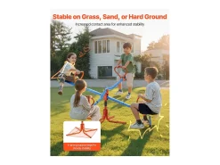Balanço de Gangorra SucceBuy para Crianças, Capacidade 49,9 kg por Assento, Equipado com Alças Ergonômicas, Pés de Suporte de 4 Ramos, Rotação 360°