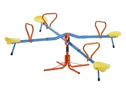 Balanço de Gangorra SucceBuy para Crianças, Capacidade 49,9 kg por Assento, Equipado com Alças Ergonômicas, Pés de Suporte de 4 Ramos, Rotação 360°