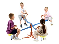 Balanço de Gangorra SucceBuy para Crianças, Capacidade 49,9 kg por Assento, Equipado com Alças Ergonômicas, Pés de Suporte de 4 Ramos, Rotação 360°