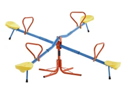 Balanço de Gangorra SucceBuy para Crianças, Capacidade 49,9 kg por Assento, Equipado com Alças Ergonômicas, Pés de Suporte de 4 Ramos, Rotação 360°