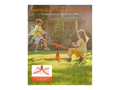 Balanço de Gangorra SucceBuy para Crianças, Capacidade 45,4 kg por Assento, Equipado com Alças Ergonômicas, Pés de Suporte de 4 Ramos, Rotação 360°