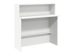 Balcão de recepção branco 100x50x103,5 cm madeira projetada